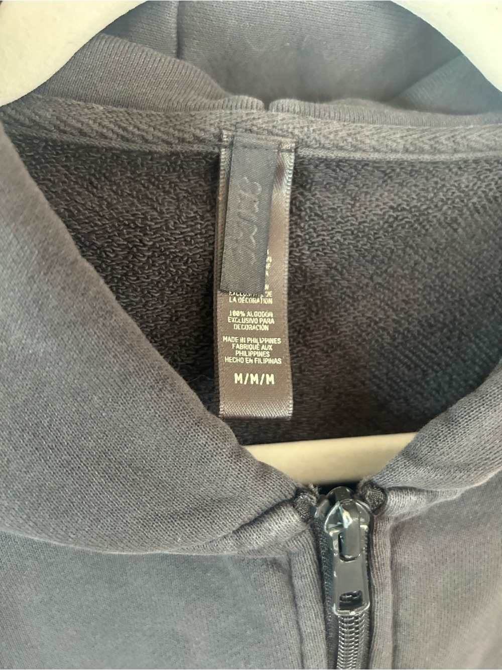 SKIMS Charcoal Gray Zip-Up Hoodie Size M